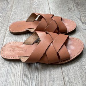 Madewell Boardwalk Woven Slide Sandal in Antique Coral - Size 7